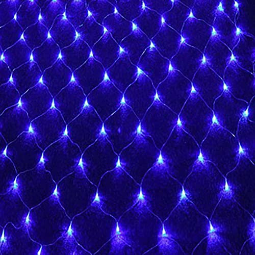 Noël Lumières Nettes,Intérieur Exterieur Decoration Lumieres en Filet Raccordable Fairy Lights avec 8 Modes,Suspendu Clignotement Guirlande Lumineuse pour Buissons Jardins Fete -Bleu 3m x 2m 192led
