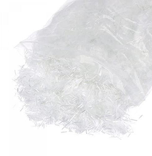 sourcing map Hachée Fibre Verre Brins 6mm Longueur Anti-fissuration Fibres Verre pour Ciment Mélanger pour Bâtiment Parois Jardin Sol 1LB
