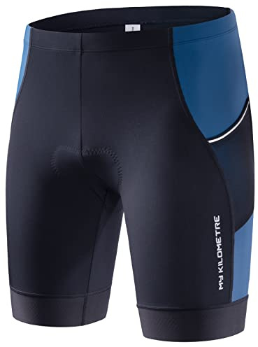 MY KILOMETRE Triathlonshorts Herr – Professionella Cykelshorts med 2 Sidofickor, Andas Och Torkar Snabbt för Långdistans-Triathlon UPF 50+