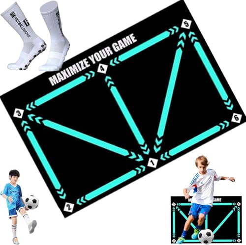 enseak Tapis Football Entrainement,Tapis d'entrainement Football,Football Training Mat,Tapis Entrainement Foot,Tapis Foot Entrainement,Dribble Antidérapant Contrôle D'entraînement Coussin