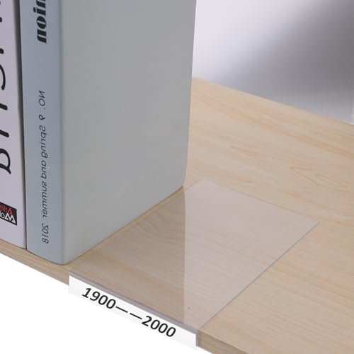 COMNICO 10 Stück Bewegliche Regal Etikettenhalter Durchsichtige Regaletiketten Bibliothek Regal Markierungen Transparenter Regal Etiketten Halter für Klassenzimmer Büro Bibliothek
