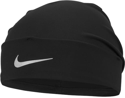 NIKE Gorro Unisex Peak Dri-Fit CU, Negro/Plateado, Talla única