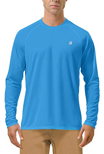 Roadbox Men's Long Sleeve Rash Vest, UPF 50+ Quick-Drying Swim Top | Breathable And Lightweight, Moisture-Wicking Comfort, Flexible 4-Way Stretch For Fishing, Hiking, Running And Beach Holidays
