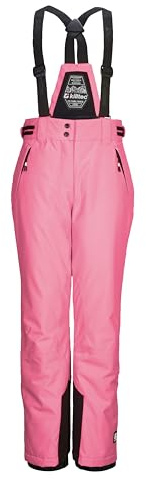 killtec Mädchen Skihose/Funktionshose mit abnehmbarem Latz, Kantenschutz und Schneefang KSW 213 GRLS SKI PNTS, neon pink, 140, 43650-000