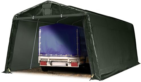 TOOLPORT Abri/Tente Garage Premium 3,3x6,2 m pour Voiture et Bateau - Toile PE 600 N imperméable Vert