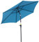 Outsunny Parapluie de jardin Ø2.6x2.4 m inclinable, Parapluie de terrasse avec manivelle et mât, Parapluie d'extérieur 6 lattes en polyester et aluminium, Protection UV, Bleu