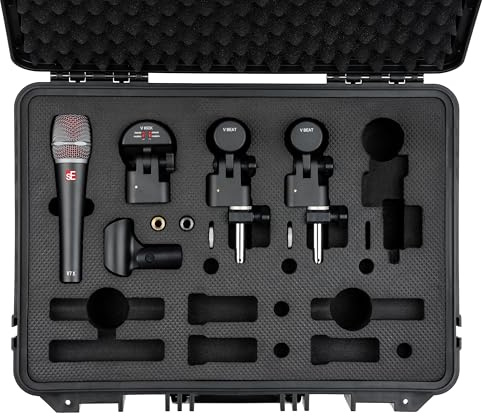 SE ELECTRONICS V Pack Venue Standard Drum Mic Kit for Toms, Snares & Bass Drums - Includes 1 V Kick, 2 V Beats, 2 V Clamps, 1 V7 X Instrument Microphone & More
