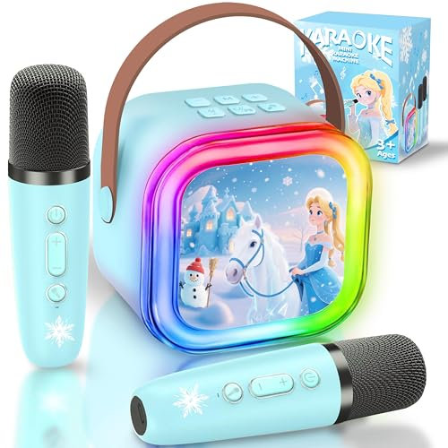 Mädchen Geburtstagsgeschenke Geschenk Frozen Toys Princess Toys Karaoke Maschine 2 Mikrofone Geburtstag Mädchen Spielzeug 3 4 5 6 7 8 Jahre alte Mädchen Geschenke für 3 4 5 6 7 8 Jahre alte Mädchen