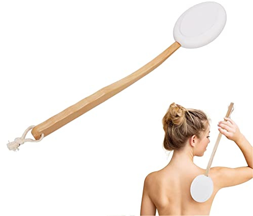 Aplicador de loción de baño, profesional para hombres y mujeres, limpiador de ducha de madera EVA con mango largo