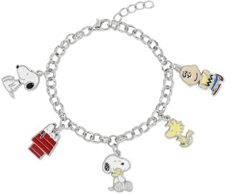 Peanuts Snobben Charm Justerbar kedjelänk Armband för Kvinnor och Flickor