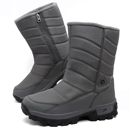 Topwolve Botas de Nieve Hombre Impermeables Botines de Invierno Forro Cálido Antideslizante Botas de Senderismo