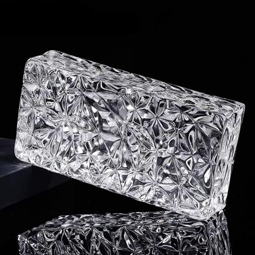 Transparent Glass Partition Wall, Double-Sided Solid Glass Bricks, Decorative Room Divider, Rectangular Crystal Bricks for Bathroom, Modern Interior Design Solutions.