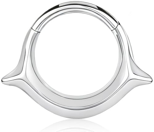Vankula Piercing per setto nasale in titanio G23, anello segmentato con clicker 8 mm, 10 mm, 16 g, helix, naso, trago, daith, gioiello per donne e uomini, oro argento, Metallo