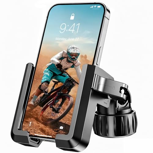 KOHRIUK Soporte Móvil Bicicleta [1S Bloqueo] Soporte Teléfono Bici,360° Rotación,Soporte Móvil Moto Compatibilidad para iPhone 17/16/15/14/13,Samsung,4.7-7 Universal Smartphone