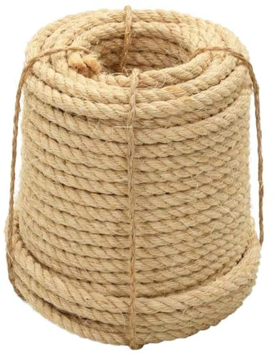 Runheo rep 100 % sisal 12 mm diameter 100 m längd naturligt snöre starkt och slitstarkt för trädgård hus båt camping utomhus användning