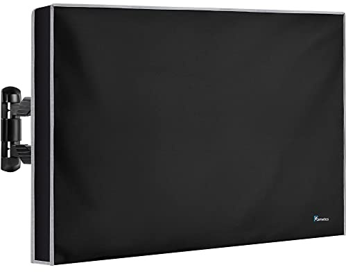 Garnetics Outdoor TV Cover 43 Inch Weatherproof Waterproof - 600D Heavy Duty for Outside 43, 43 Inch TV Cover Outdoor Enclosure with Bottom & Remote Pocket, Fits 40-43 Flat Screen