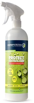 NANOPROTECTION Spray Imperméabilisant et Anti-Taches 1L | Textile et Cuir | Protection Hydrophobe | Canapé-Souliers-Siège-Vêtements Protéger | Contre Les liquides et Les Taches
