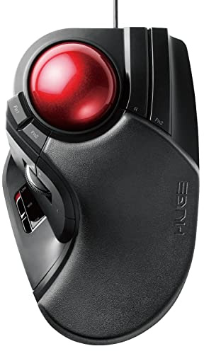 ELECOM Styrboll mus trådbunden stor boll 8 knapp med tilt funktion LL storlek [svart] M-HT1URXBK (Japan import)