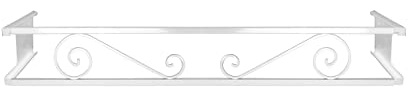 CM Garden - Balconcillo para Macetas Extensible 100-140 cm, Balconcillo para Plantas, Portamacetas Ventana, Protector de macetas, Modelo Volutas, Blanco