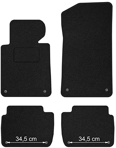 MOTOS Standard Velours-Fußmatten passend für BMW 3er E46 1998-2004 Limousine, Kombi - Standard, Gewebt, Schwarz fußmatten Auto - Erleben Sie neuen Fahrkomfort mit einem Automatten Satz für Ihr Auto