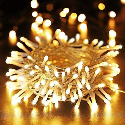 PhilzOps Navidad Cadena de Luces Interior, 20M 200 LED Exterior Guirnalda Luces 8 Modos Impermeable Luces de Hadas con Memoria para Árbol de Navidad Fiesta Boda Casas Jardín (Blanco Cálido)
