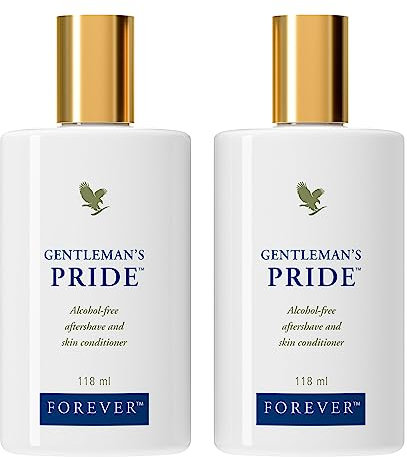 Forever Gentleman's Pride® Aftershave mit Aloe Vera, Balsam, ohne Alkohol, pflegend, beruhigend, mit Hyaluronsäure, glutenfrei, dermatest-zertifiziert (2 x 118 ml)