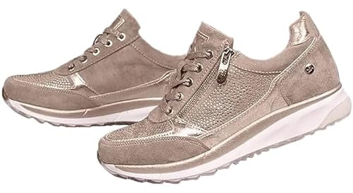 Zapatillas ortopédicas con Cremallera, Zapatillas Casuales con Soporte para el Arco para Mujer, Zapatos de Tenis cómodos para Ponerse, Gris, 39 EU