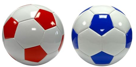 OnlineStreet - 5 Size Classic/Deluxe Design Soccer Colourful Footballs - Lightweight Football for All Ages - Attractive Assorted Colours | Indoor/Outdoor Sports (Deluxe - Pk 2)