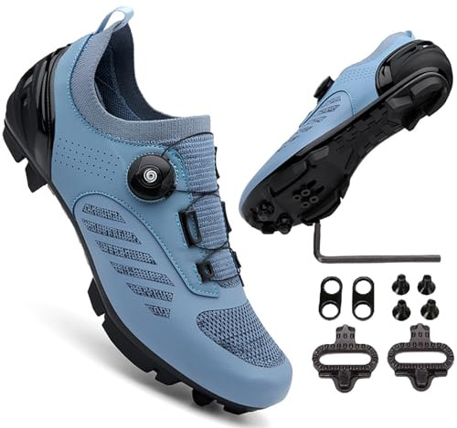 Mateju Zapatilla de Ciclismo Hombre Mujer, Zapatos Bicicleta de Montaña Carretera Exterior MTB Compatibles con SPD Lock System, Unisex Adulto Ciclismo Bicicleta Estatica Interior