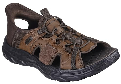 Skechers Hombre Revolted Ss Merrick Slip-In ENTRENADOR, Dark Brown Mesh / Synthetic, 45 EU