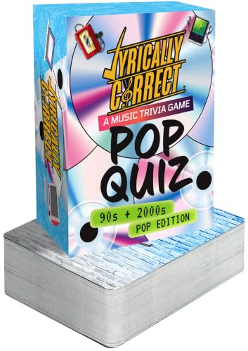 Lyrically Correct '90s & 2000s Music Trivia Card Game - Pop Edition - Finish The Lyrics Challenge, Fun for Adults, Party or Family Night