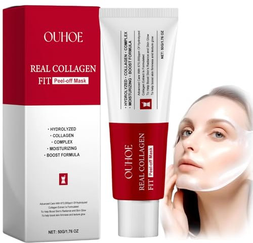 Real Collagen Fit Peel-Off Facial Mask,Collagen Night Wrapping Mask,Collagen Peel-Off Facial Mask,Korean Collagen Face Mask,Facial Mask,Peel-Off Face Masks,Collagen Mask,Face Mask Peel-Off,50g