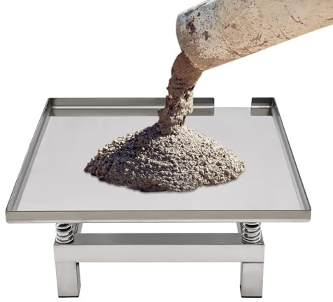 Corded Stainless Steel Concrete Vibrating Table, 19.7*19.7 All-copper Wire Motor Vibration Table Vibrating Test Bench Compactor Platform for Mold Vibration Molding, Increasing the Firmness(50*50cm)