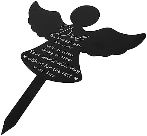 Yardwe Ángel Cementerio Acrílico Decoración Tumba Placa Conmemorativa Exterior