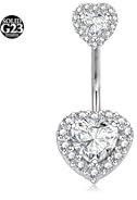 LAURITAMI 14G bult piercing titan, 1 st piercing titan ombeliskt hjärta CZ navelstänger kroppssmycken för kvinnor män 12 mm längd, 14G, Titan