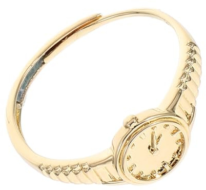 CAXUSD Guldjusterbar Klockring för Kvinnor Elegant Minimalistisk Design Stilren Miniurssmycke för Vardag och Formella Tillfällen Accessoar för Modeintresserade Damer
