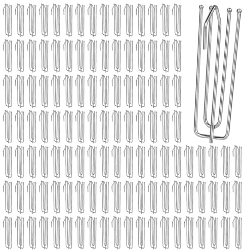 efuturetime 120 Pcs Crochets à Rideaux en Acier Inoxydable avec 4 Dents pour Rideaux avec Ruban Fronceur, Crochets Griffes à Rideaux en Métal pour la Réalisation de Plis de Rideaux