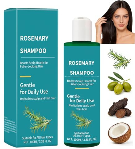 Rosmarin Haarwachstum Shampoo,Volumen Shampoo für Dünner Werdendes Haar,Verdickende & Stärkende Shampoos mit Pflanzlichen Extrakten,Kopfhaut Reiniger mit Hyaluronsäure,Für Tägliche Anwendung (1)