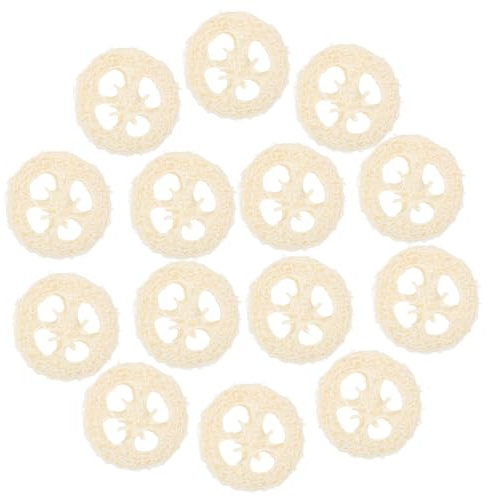 NUOBESTY 20pcs Loofah Teeth Grinding Set for Small Animals Hamster Chewing Molar Slice Natural Wood Color Pet Biting Chew for Hamster and Rodent Supplies