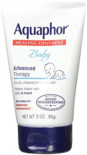 Aquaphor Baby Healing Ointment, Advanced Therapy for Chapped Cheeks and Diaper Rash, 3 oz. Tube (Pack of 3)