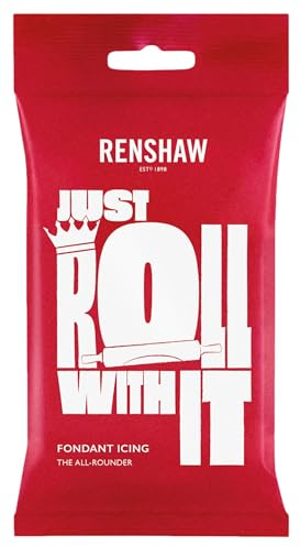 Renshaw White Just Roll With It Fondant Icing, 250 g (Pack of 1) - Ready to Roll Icing for Cakes