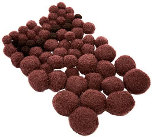 efco – Pompons für 7/10/15/20/25 mm Besätze, braun, 75