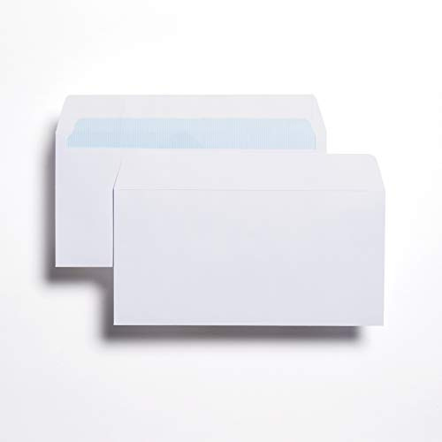 Indigo® DL White Self-Seal Envelopes – 110 x 220mm, Durable, 80GSM, Mailing Solution (Pack of 1000)