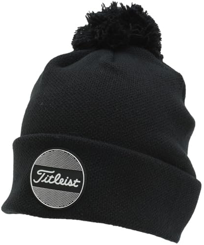 Titleist Boardwalk Pom Pom Beanie (Black, One Size) Golf Hat 2023