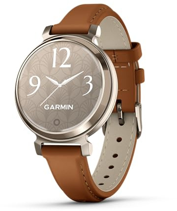Garmin Lily 2, Small and Stylish Smartwatch, Hidden Display, Patterned Lens, Up to 5 Days Battery Life, Tan