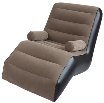 Colcolo Sofá Plegable Perezoso, sofá Inflable en Forma de S, Asiento Suave Duradero, Tumbona para Juegos, Cama, Interior, Exterior, jardín, Descanso para el, marrón