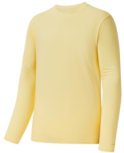 Bassdash Camiseta de Pesca de Manga Larga para Hombre, Mezcla de algodón Ultra Suave UPF 50+, protección Solar UV, Camiseta de Rendimiento Informal