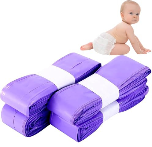 4 PCS Nappy Bin Refills Diaper Trash Bags Odor Control Nappy Bin Light Purple Nappy Bin Refills 4.5M Diaper Odor Proof Leak Proof Sustainable Travel Garbage Bag