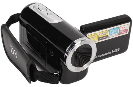 Caméscope Vidéo, D22 FHD 16MP 1080P 16X Zoom Numérique Handycam, écran Rotatif 2,0'', Enregistreur D'appareil Photo Numérique Anti-secousse avec Filetage 1/4 pour Vlogging