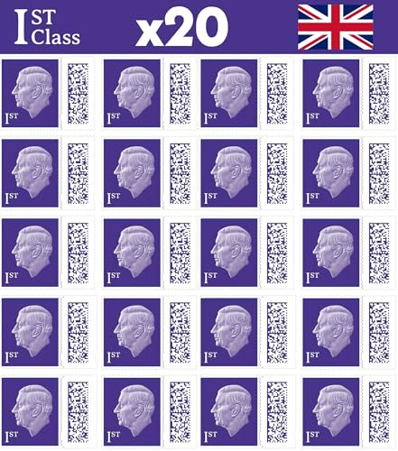 Albian Trading 1st Class Stamps (20 Stamps) - 1st Class Stamps - Barcoded Self Adhesive UK Letter Postage Stamps for Postage - (20 Total)